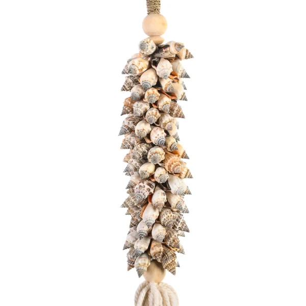 Tassel de Caramujos Naturais e Macramê Branco - 70c - Imagem 3