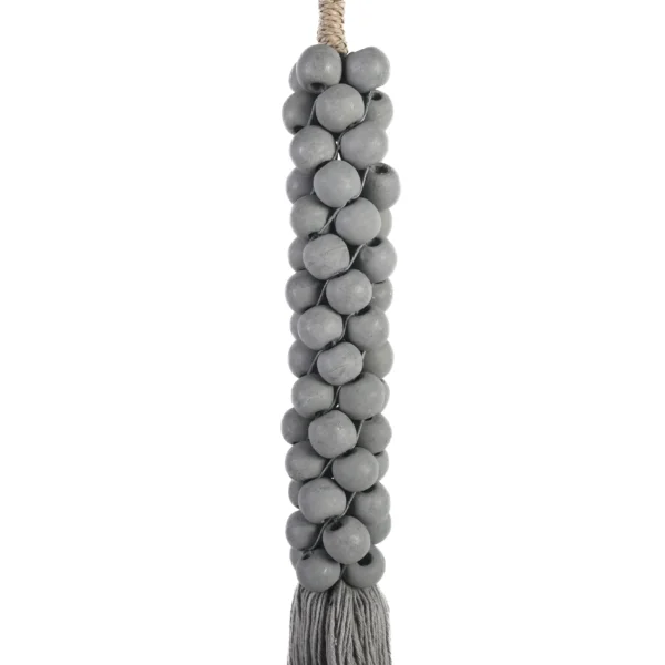 Tassel de Madeira e Macramê Cinza - 70cm - Imagem 3