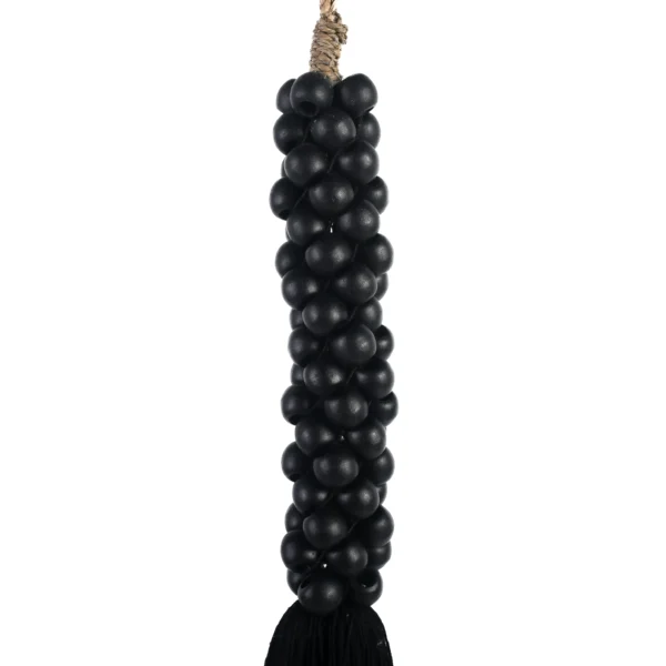 CONTR24 - Tassel de Madeira e Macramê Preto - 70cm - Imagem 2