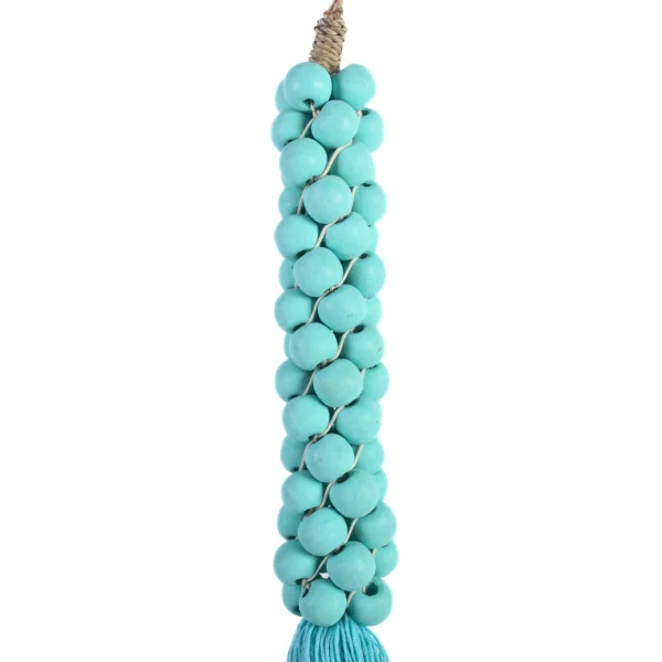 Tassel de Madeira e Macramê Verde Água - 70cm - Imagem 3