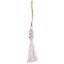 Tassel de Bali em Madeira e Macramê Branco - 40cm