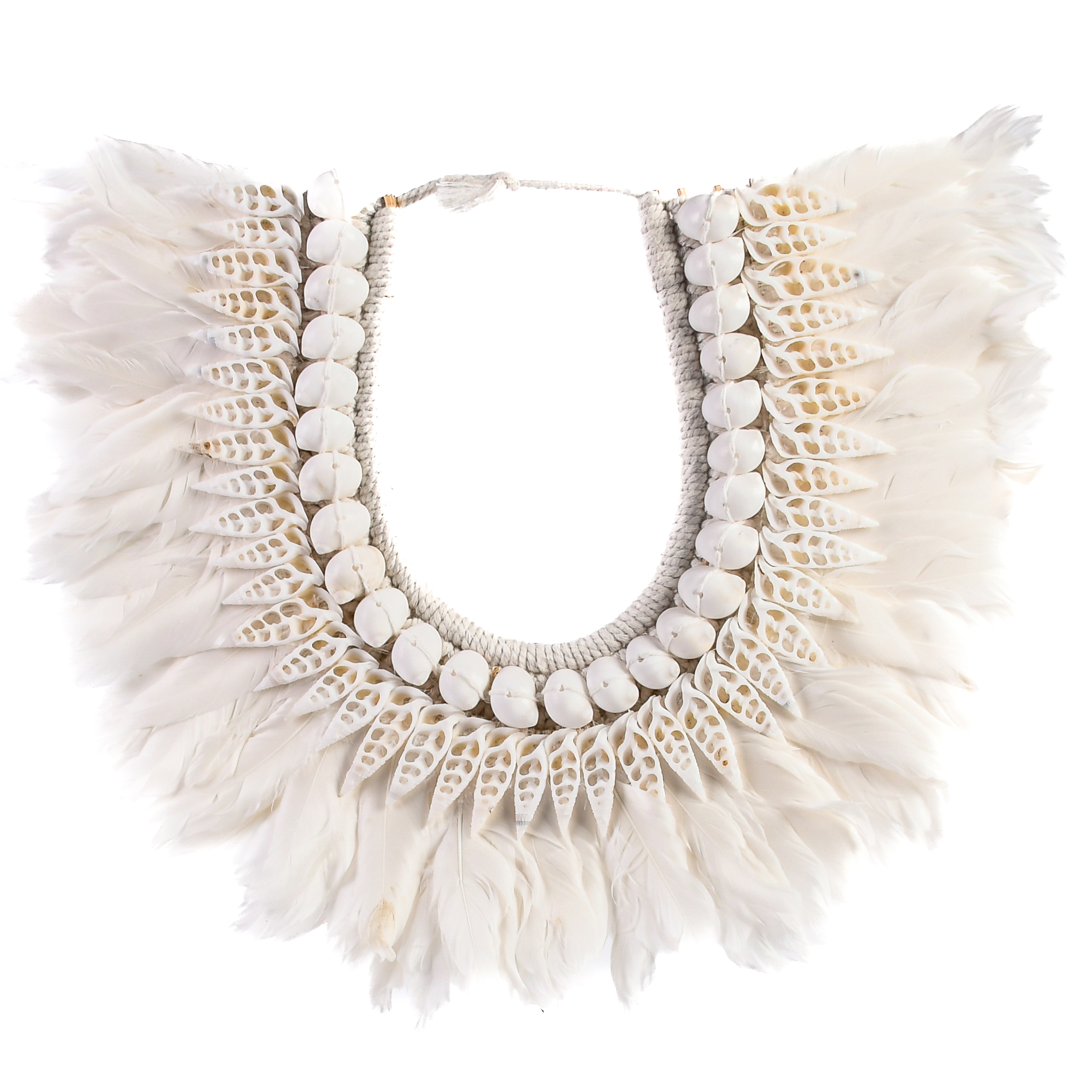 Colar Decorativo de Conchas de Bali Rhinoclavis cut e White Moon - 40x35cm