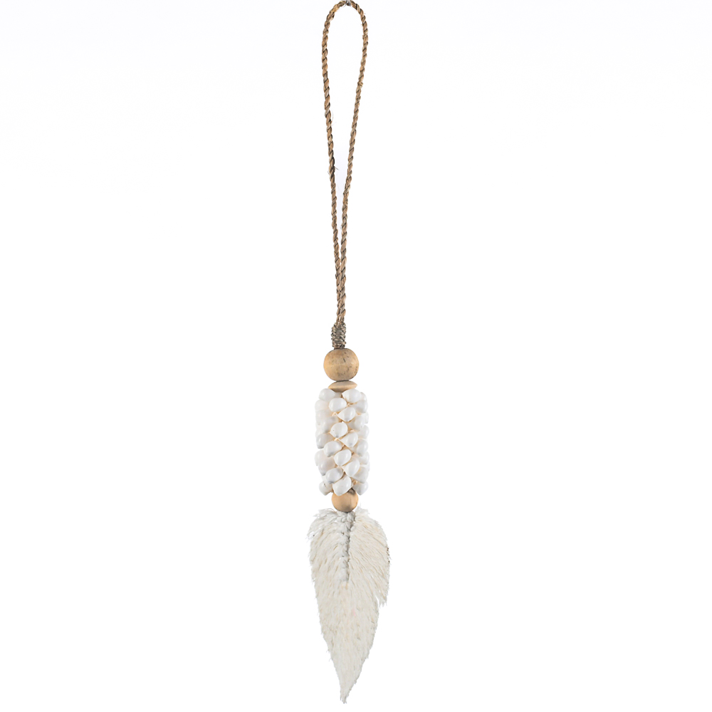 Tassel Moon shell com Folha de Macramê - 35cm