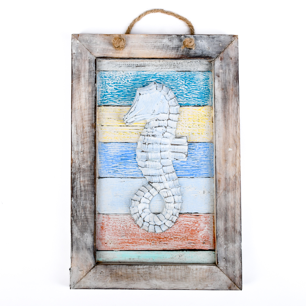 Quadro Colorido com Cavalo Marinho  - 30x20cm