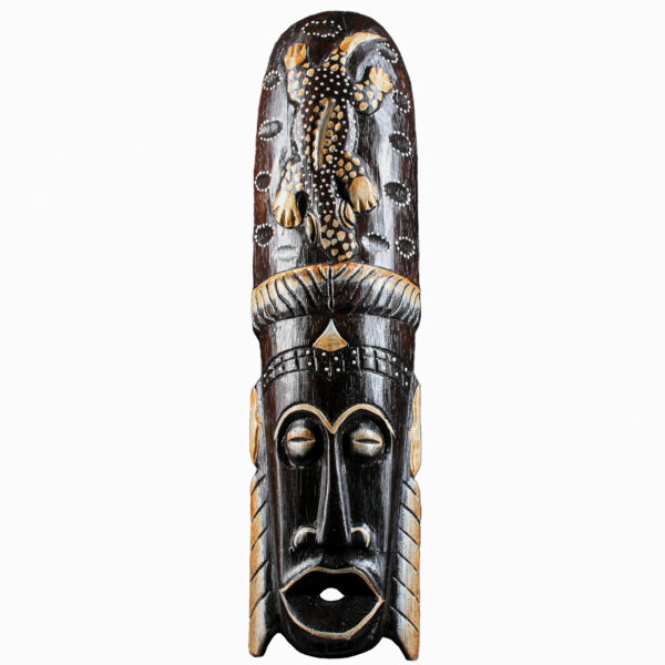 Máscara de Madeira Africana Oya/Yansã - 49,5cm