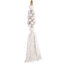 Tassel de Bali em Madeira e Macramê Branco - 40cm