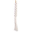 Tassel de Bali em Madeira e Macramê Branco - 70cm