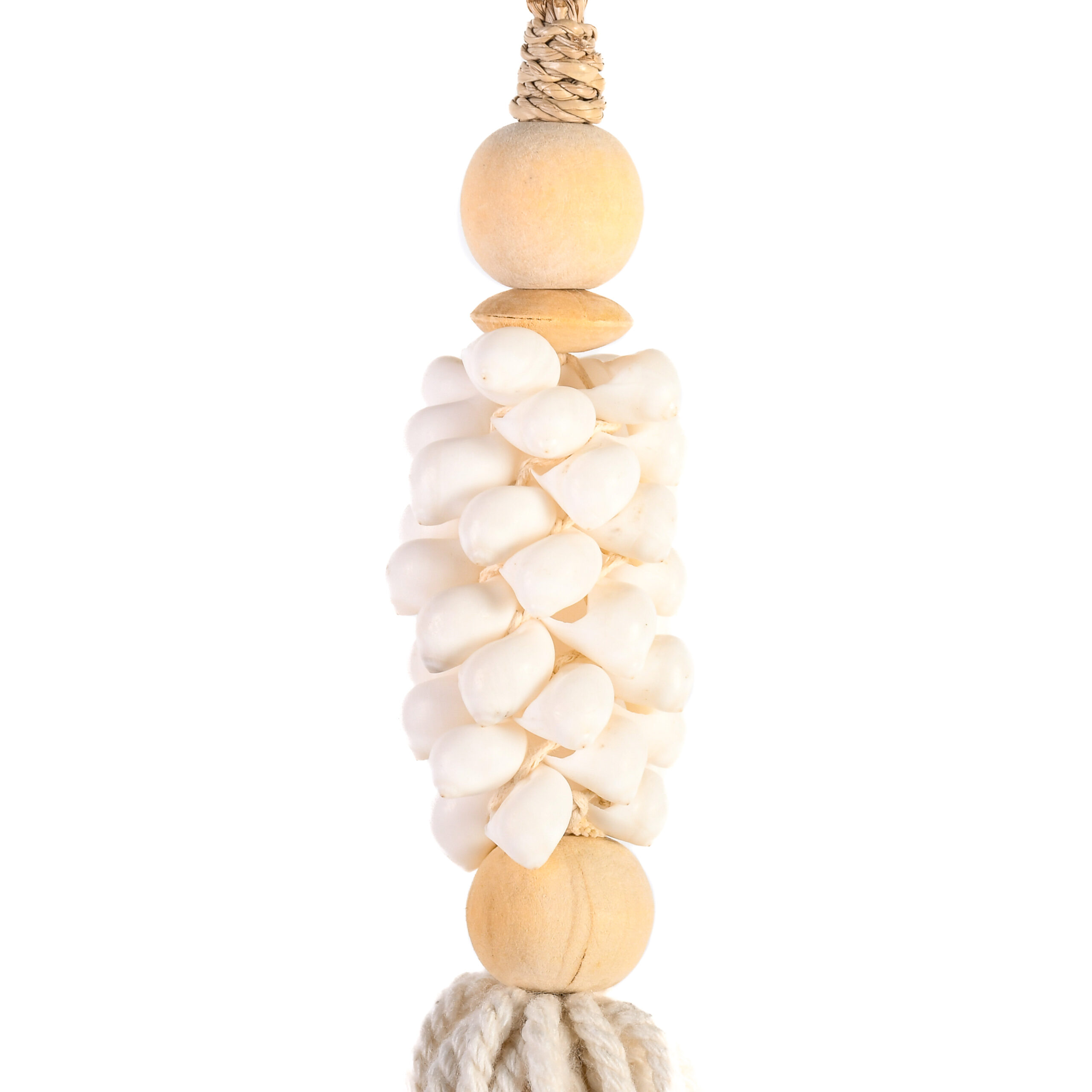Tassel de Bali com Conchas White Moon e Macramê Branco - 40cm - Imagem 3