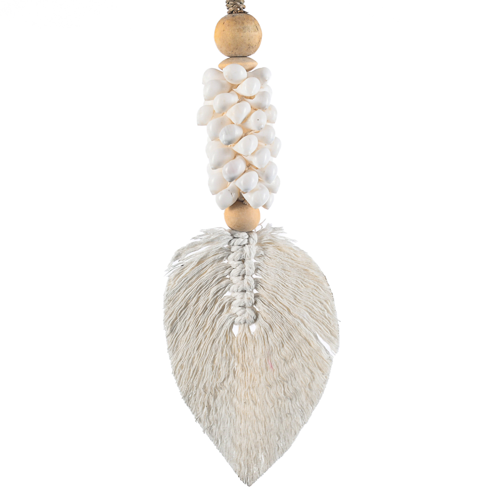 Tassel Moon shell com Folha de Macramê - 35cm - Imagem 2